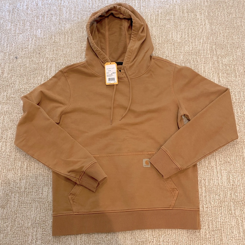 Carhartt NWT relaxed fit garment dye French terry mid weight Hooded Sweatshirt